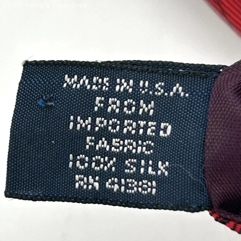 Vintage 90s Polo Ralph Lauren Men's Red Silk Nautical Sailboat Anchor Tie 3.5